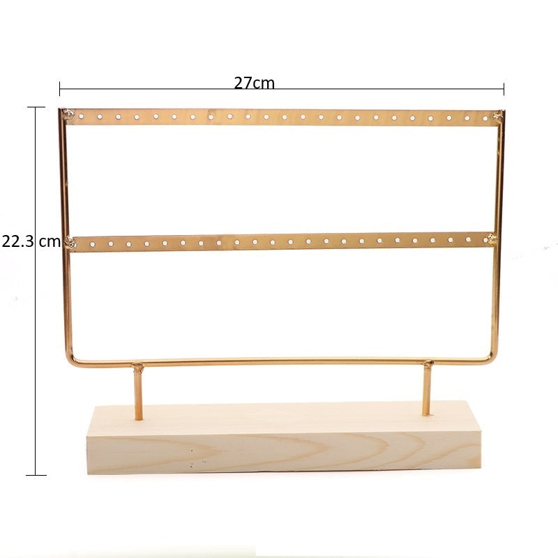 Earring Display Stand in Wood with Iron (2 tiers)