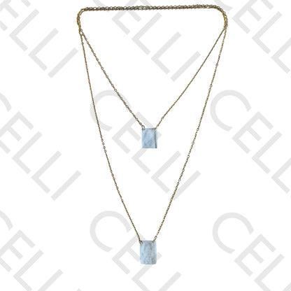 Steel Necklace - Escapulário with Transparent Glass Medal