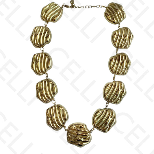 Colar de aço - multi-medalhas trabalhada