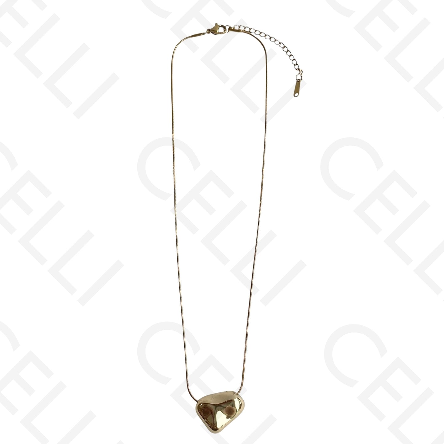 Colar de acero - serpiente redonda con colgante intermedio