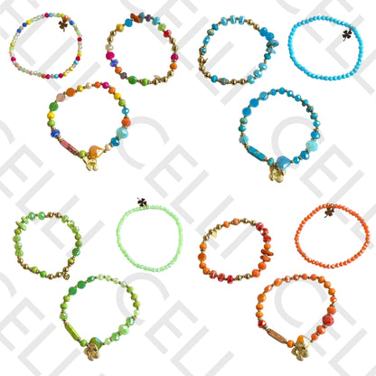 不锈钢手链 - 含天然宝石和刻面水晶