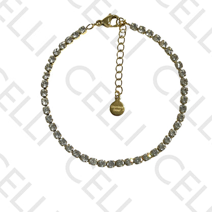 Steel Necklace with Brilliant Cut (White Zirconias)