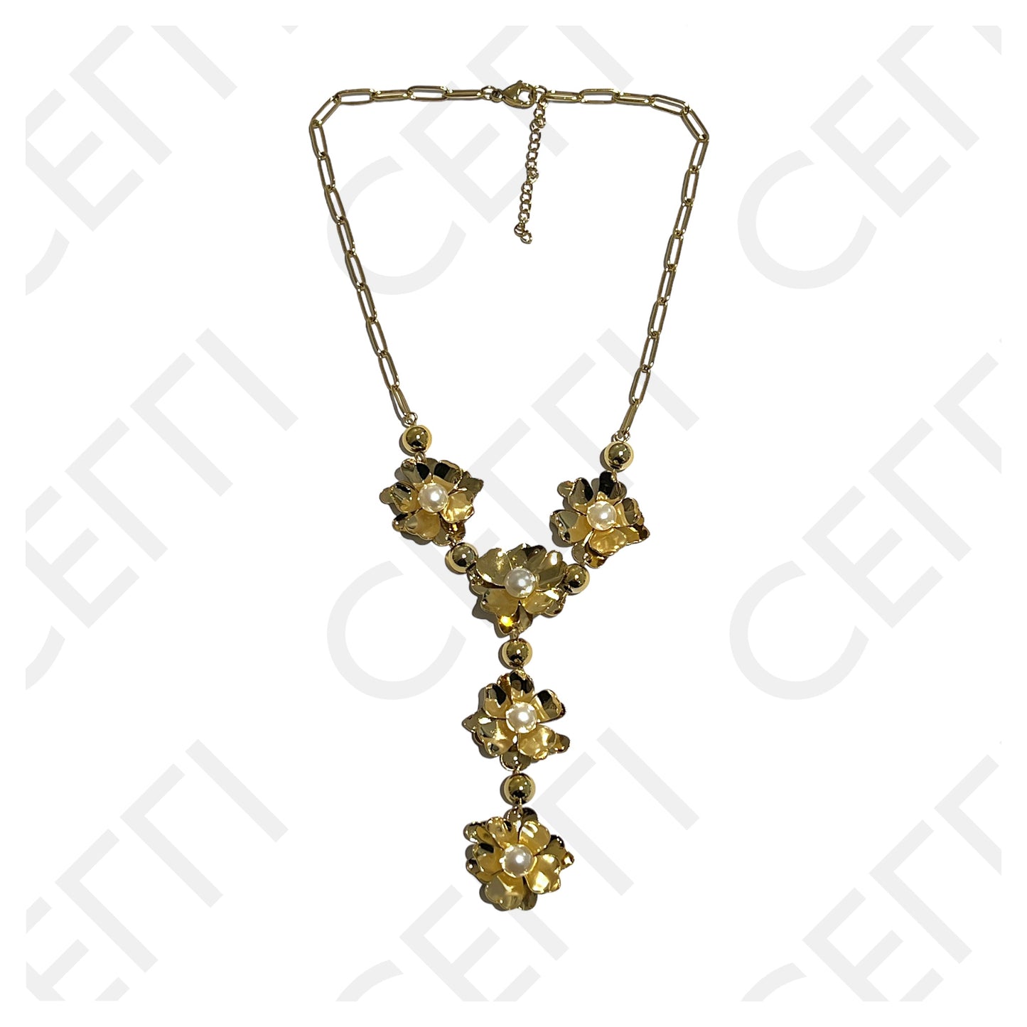 钢制项链 - 花朵