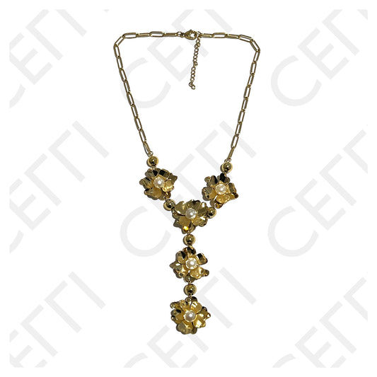 钢制项链 - 花朵