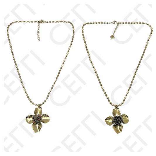 不锈钢项链 - 花朵