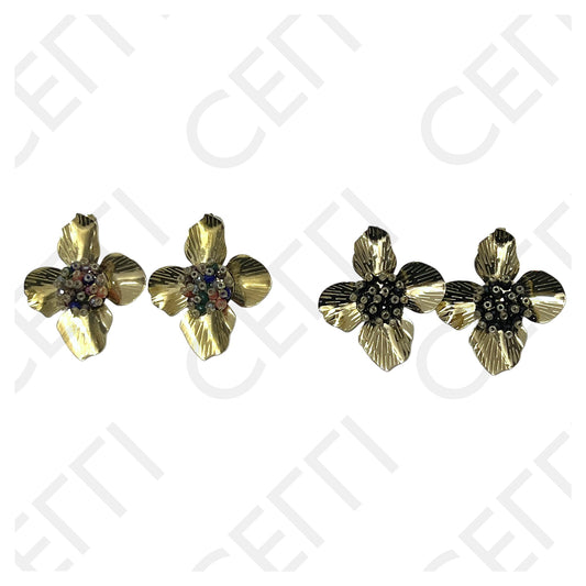 不锈钢耳环 - 花朵