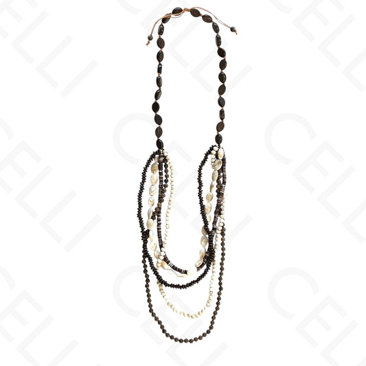 Colar de moda - fio múltiplo con diversas cuentas
