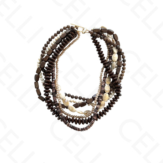 Fashion necklace - multiple strand with various beads