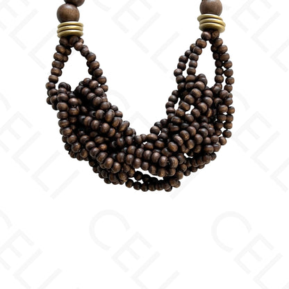 时尚项链 - 编织木珠