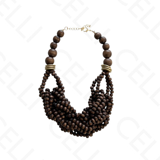 Fashion necklace - multiple strand with various beads
