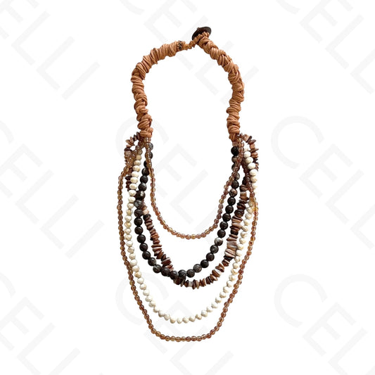 Fashion necklace - multiple strand with various beads