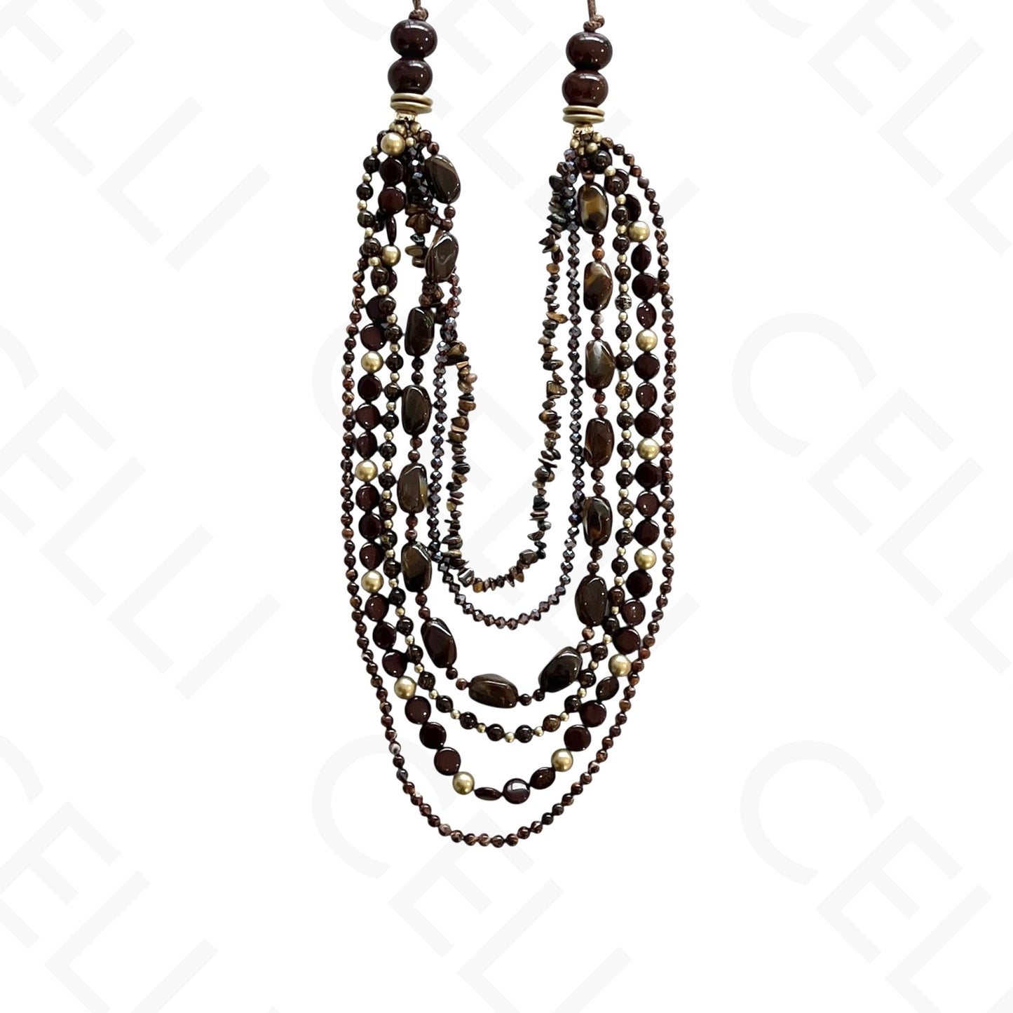 时尚项链 - 多层，树脂珠