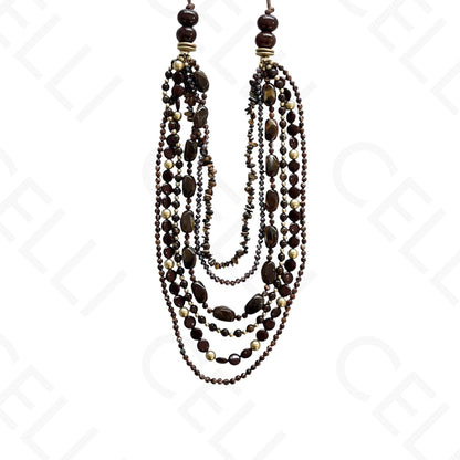 时尚项链 - 多层，树脂珠