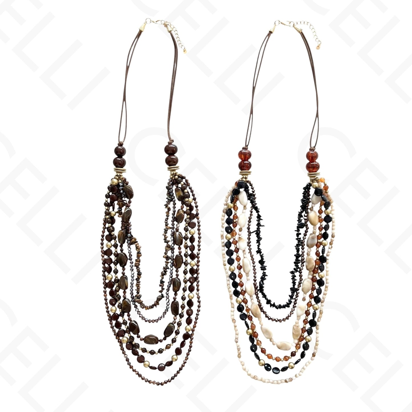 时尚项链 - 多层，树脂珠