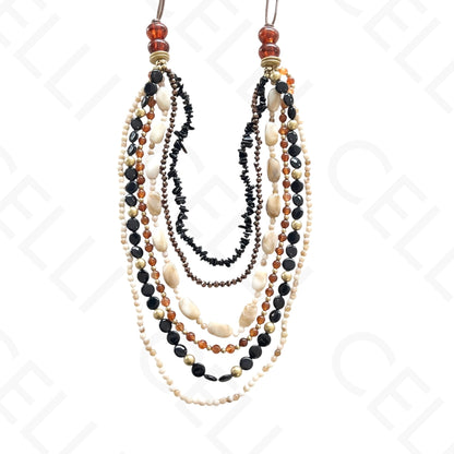 时尚项链 - 多层，树脂珠