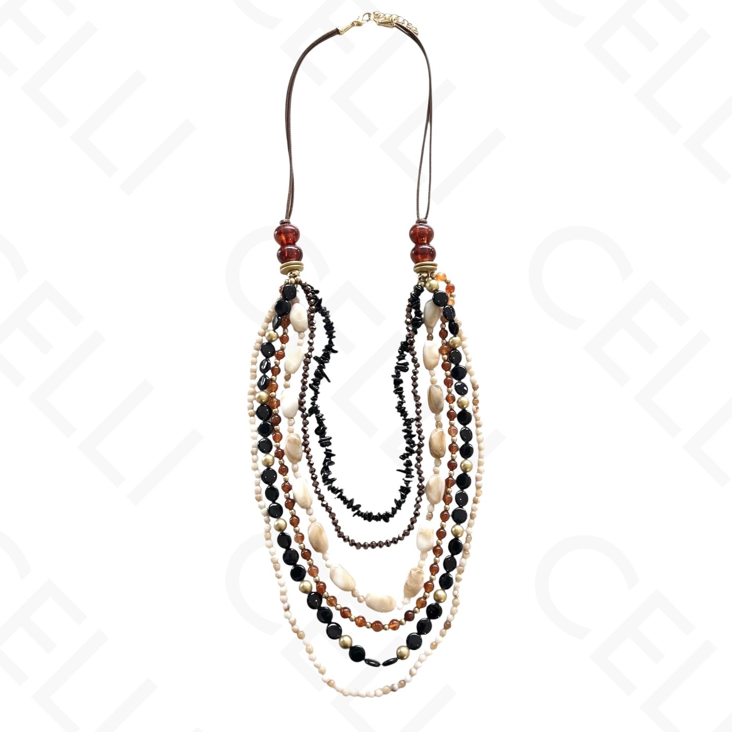 时尚项链 - 多层，树脂珠