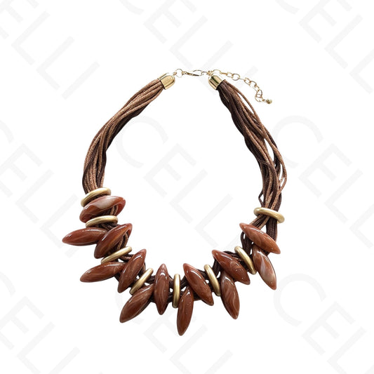 Fashion necklace - multiple strand with various beads