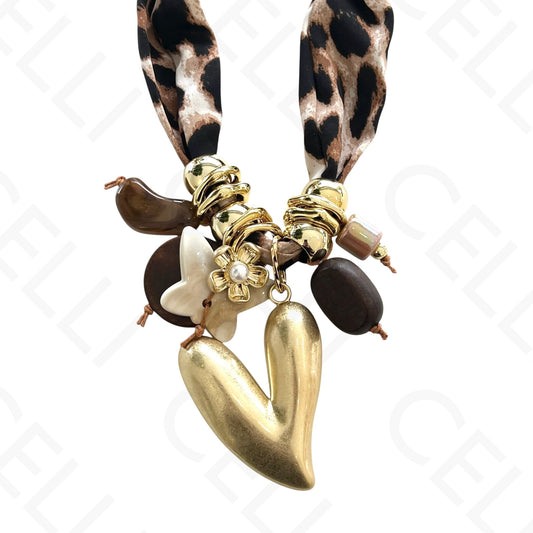 Fashion necklace - multiple strand with various beads