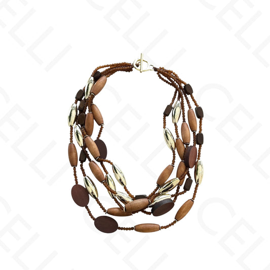 Fashion necklace - multiple strand with various beads