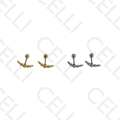 Piercing de Aço - meia lua em bolinhas