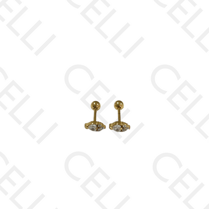 Piercing de Aço - coração brilhantes