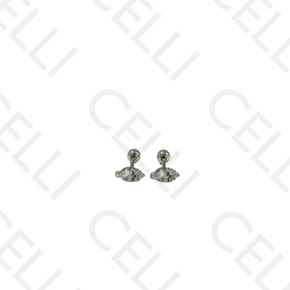 Piercing de Aço - coração brilhantes