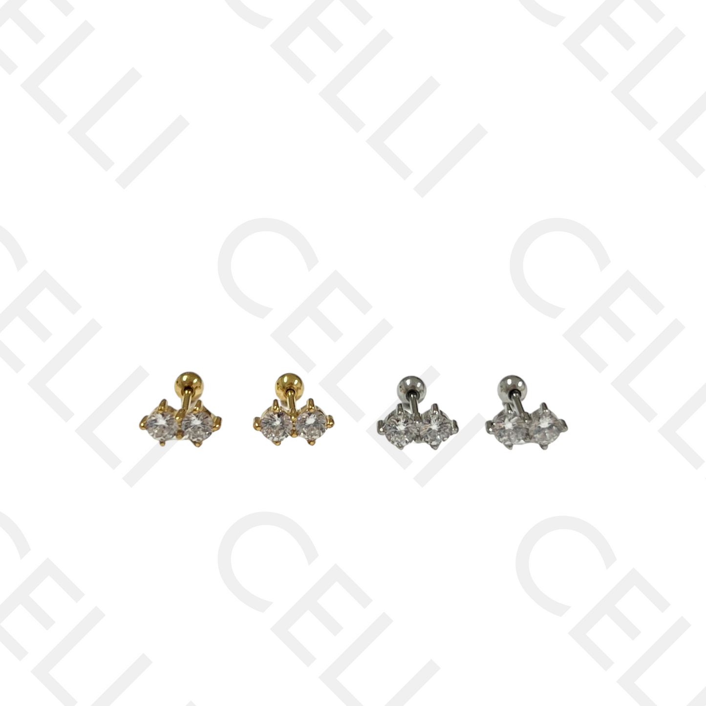 Piercing de Aço - 2 brilhantes