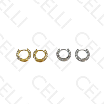 钢制耳环 - 带钻圆环