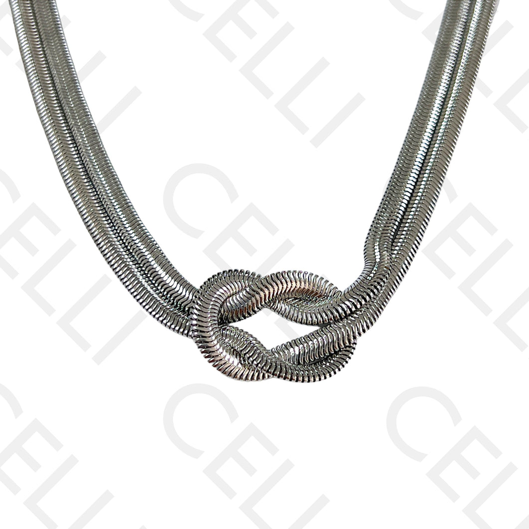 Collar de acero - malla de serpiente con nudo