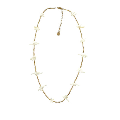 不锈钢项链 - 带珊瑚状中间件