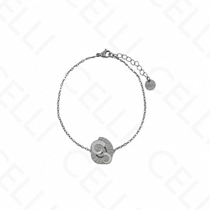 Steel Necklace/Earrings/Bracelet - Cowrie shell with mother-of-pearl