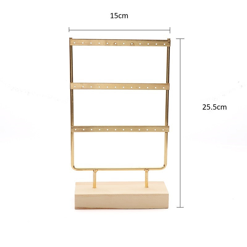 Earring Display Stand in Wood with Iron (3-tier small)