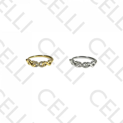 Anel De Aço - Infinito Com Zircónias