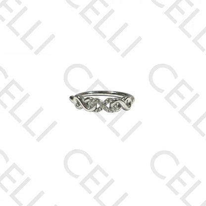 Anel De Aço - Infinito Com Zircónias Prateado