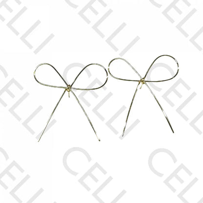 Brinco De Aço - Laço Dourado