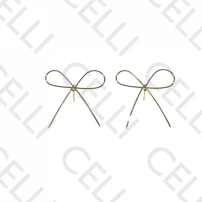 Brinco De Aço - Laço Dourado