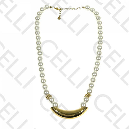 Colar De Aço - Pérolas Com Entremeio