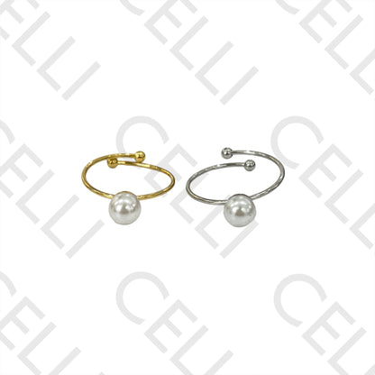 Steel Ring - Pearl