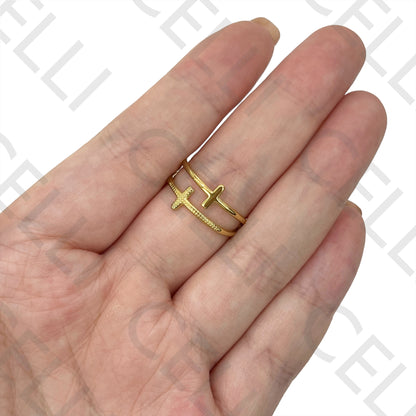 Steel Ring - crosses