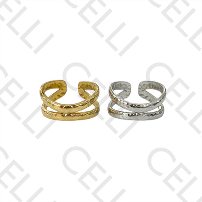 Steel Ring - Detailed Hammered