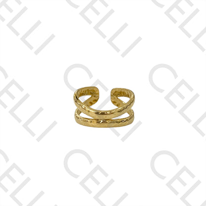 Steel Ring - Detailed Hammered