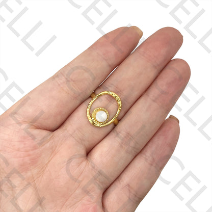 Anillo de acero - detallado con piedra natural