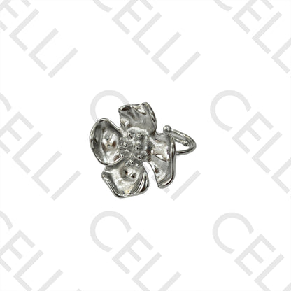 Steel Ring - Detailed Flower