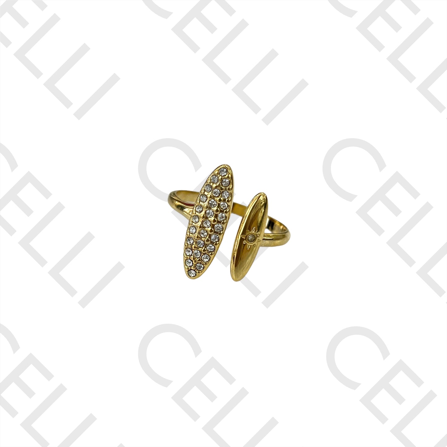 Anillo de acero - con diamantes