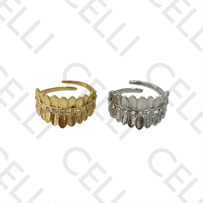 钢戒指 - 叶片带钻