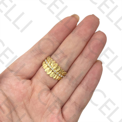 钢戒指 - 叶片带钻