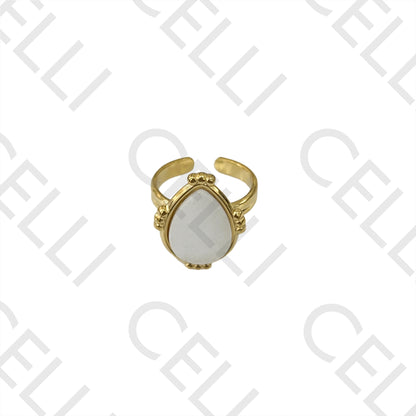 Anillo de acero: detallado con piedra caída natural