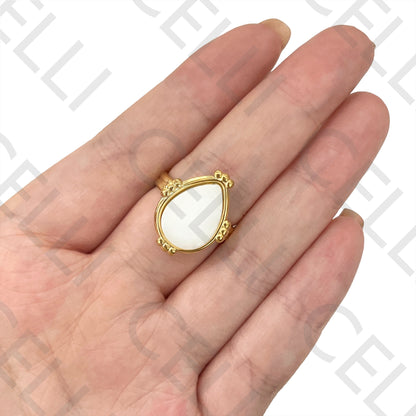Anillo de acero: detallado con piedra caída natural
