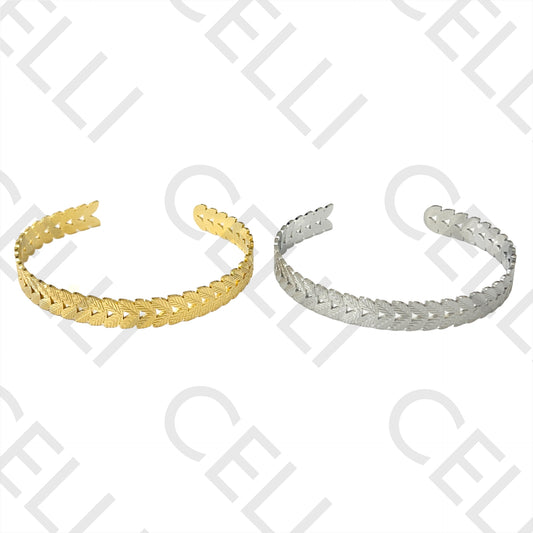 Bracelete de Aço - folhas