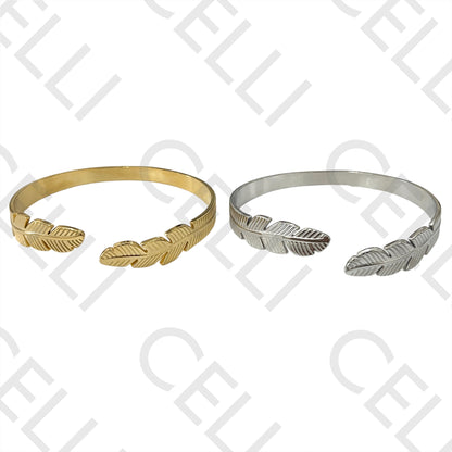 不锈钢手链 - 羽毛